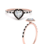 Load image into Gallery viewer, heart-shaped-black-diamond-halo-petite-engagement-ring-in-rose-gold-FD8523HTRGBLACKANGLE3-NL-RG
