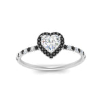 Load image into Gallery viewer, heart-shaped-black-diamond-halo-petite-engagement-ring-in-white-gold-FD8523HTRGBLACKANGLE3-NL-WG
