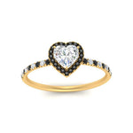 Load image into Gallery viewer, heart-shaped-black-diamond-halo-petite-engagement-ring-in-yellow-gold-FD8523HTRGBLACKANGLE3-NL-YG

