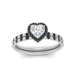 Load image into Gallery viewer, heart-shaped-black-diamond-halo-wedding-ring-set-in-white-gold-FD8523HTGBLACK-NL-WG
