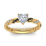 Load image into Gallery viewer, heart-shaped-black-diamond-twisted-vine-engagement-ring-in-yellow-gold-FD9127HTRGBLACKANGLE5-NL-YG
