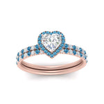 Load image into Gallery viewer, heart-shaped-blue-topaz-halo-wedding-ring-set-in-rose-gold-FD8523HTGICBLTO-NL-RG
