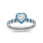 Load image into Gallery viewer, heart-shaped-blue-topaz-halo-wedding-ring-set-in-white-gold-FD8523HTGICBLTO-NL-WG
