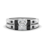 Load image into Gallery viewer, heart-shaped-channel-three-stone-diamond-engagement-ring-with-black-diamond-in-white-gold-FDENS205HTGBLACK-NL-WG.jpg
