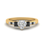 Load image into Gallery viewer, heart-shaped-channel-three-stone-diamond-engagement-ring-with-black-diamond-in-yellow-gold-FDENS205HTRGBLACK-NL-YG.jpg
