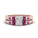 Load image into Gallery viewer, heart-shaped-channel-three-stone-diamond-engagement-ring-with-pink-sapphire-in-rose-gold-FDENS205HTGSADRPI-NL-RG.jpg
