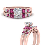 Load image into Gallery viewer, heart-shaped-channel-three-stone-diamond-engagement-ring-with-pink-sapphire-in-rose-gold-FDENS205HTGSADRPI-NL-RG.jpg
