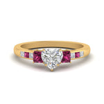Load image into Gallery viewer, heart-shaped-channel-three-stone-diamond-engagement-ring-with-pink-sapphire-in-yellow-gold-FDENS205HTRGSADRPI-NL-YG.jpg
