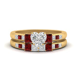 Load image into Gallery viewer, heart-shaped-channel-three-stone-diamond-engagement-ring-with-ruby-in-yellow-gold-FDENS205HTGRUDR-NL-YG.jpg
