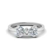 3 Carat Heart Diamond Two Stone Ring