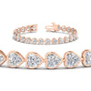 Load image into Gallery viewer, heart-shaped-diamond-bezel-tennis-bracelet-10-40-carat-in-rose-gold-fdbrc10581htangle2-10-40-ct-nl-rg