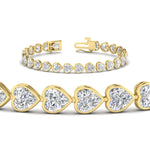 Load image into Gallery viewer, heart-shaped-diamond-bezel-tennis-bracelet-10-40-carat-in-yellow-gold-fdbrc10581htangle2-10-40-ct-nl-yg
