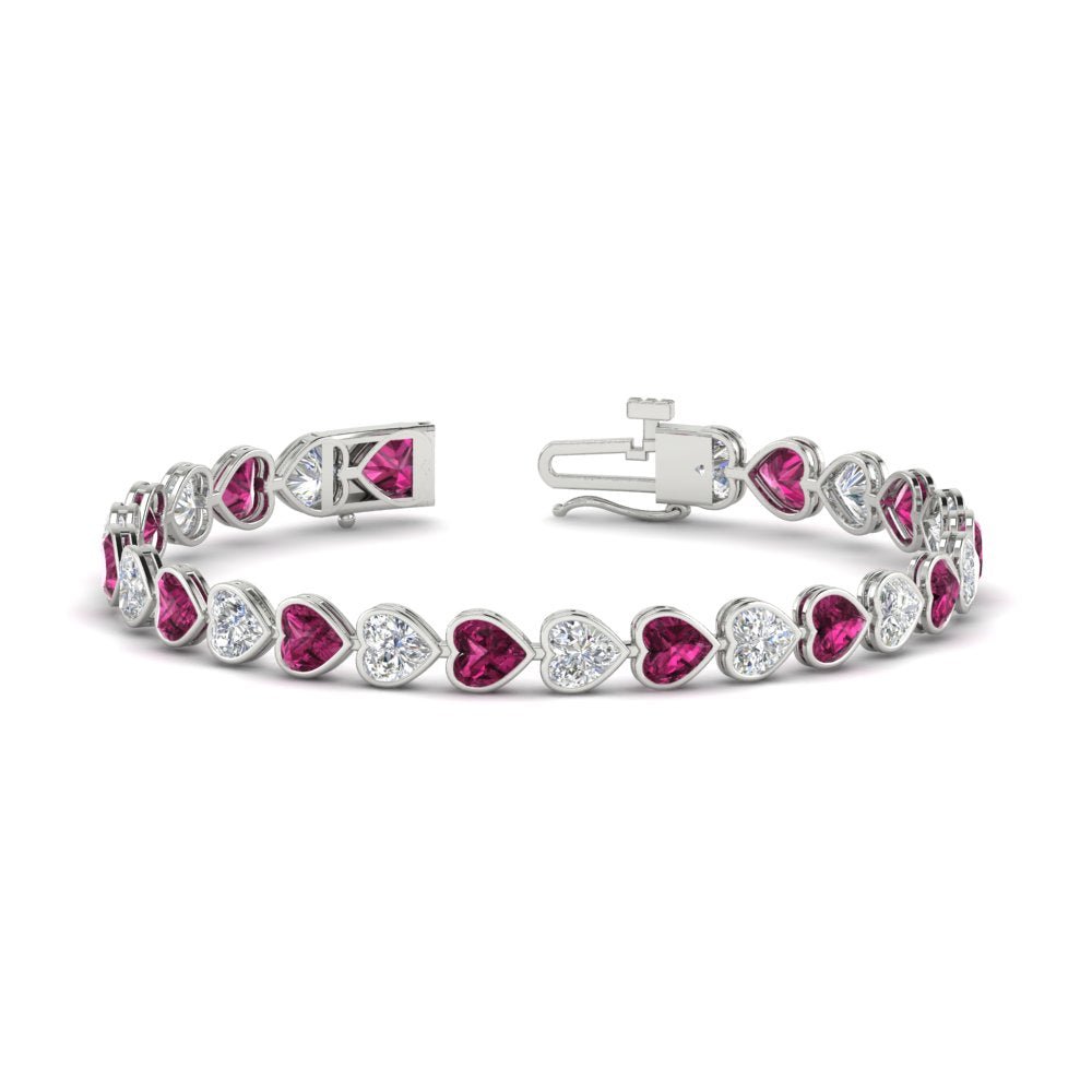 heart-shaped-diamond-bezel-tennis-bracelet-10-40-carat-with-pink-sapphire-in-white-gold-fdbrc10581htgsadrpiangle2-10-40-ct-nl-wg