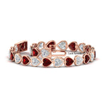 Load image into Gallery viewer, heart-shaped-diamond-bezel-tennis-bracelet-10-40-carat-with-ruby-in-rose-gold-fdbrc10581htgrudrangle2-10-40-ct-nl-rg
