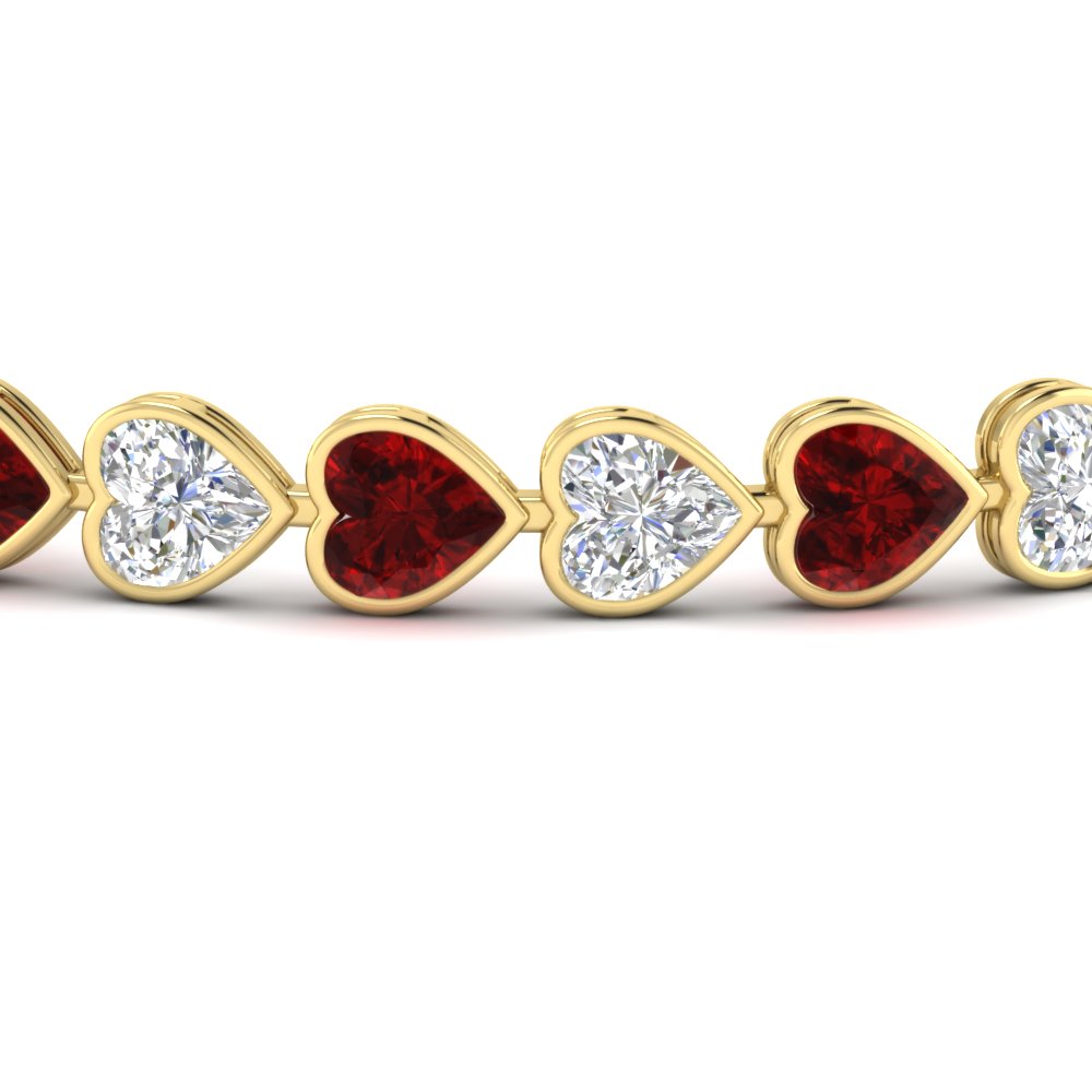 heart-shaped-diamond-bezel-tennis-bracelet-10-40-carat-with-ruby-in-yellow-gold-fdbrc10581htgrudrangle2-10-40-ct-nl-yg