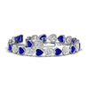Load image into Gallery viewer, heart-shaped-diamond-bezel-tennis-bracelet-10-40-carat-with-sapphire-in-white-gold-fdbrc10581htgsablangle2-10-40-ct-nl-wg