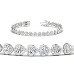 Load image into Gallery viewer, heart-shaped-diamond-bezel-tennis-bracelet-7-75-carat-in-white-gold-fdbrc10581htangle2-7-75-ct-nl-wg
