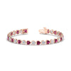 Load image into Gallery viewer, heart-shaped-diamond-bezel-tennis-bracelet-7-75-carat-with-pink-sapphire-in-rose-gold-fdbrc10581htgsadrpiangle2-7-75-ct-nl-rg