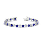 Load image into Gallery viewer, heart-shaped-diamond-bezel-tennis-bracelet-with-sapphire-in-white-gold-fdbrc10581ht-7-75-ct-fancy1-nl-wg
