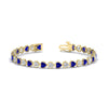 Load image into Gallery viewer, heart-shaped-diamond-bezel-tennis-bracelet-7-75-carat-with-sapphire-in-yellow-gold-fdbrc10581htgsablangle2-7-75-ct-nl-yg