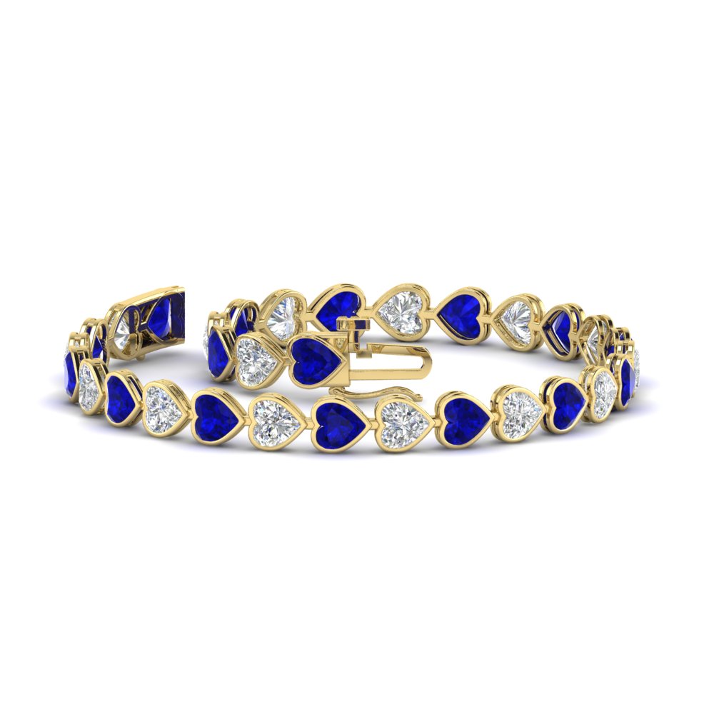 heart-shaped-diamond-bezel-tennis-bracelet-7-75-carat-with-sapphire-in-yellow-gold-fdbrc10581htgsablangle2-7-75-ct-nl-yg