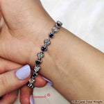 Load image into Gallery viewer, heart-shaped-diamond-bezel-tennis-bracelet-with-sapphire-in-white-gold-fdbrc10581ht-7-75-ct-fancy1-nl-wg
