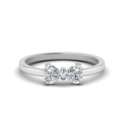 Simple 2 Heart Diamond Promise Ring