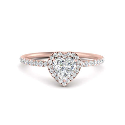 Halo Petite Heart Diamond Ring