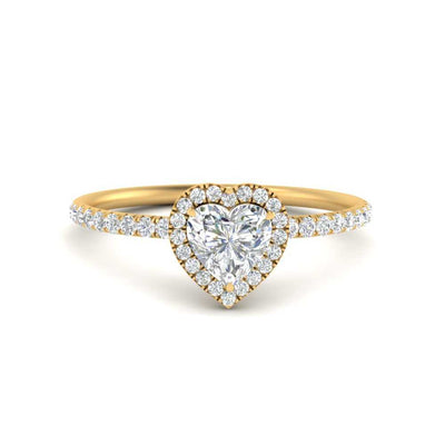 Halo Petite Heart Diamond Ring