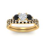 Load image into Gallery viewer, heart-shaped-diamond-twisted-floral-prong-black-diamond-wedding-set-yellow-gold-FD10257HTGBLACK-ANGLE5-NL-YG?v=1756359990
