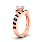 Load image into Gallery viewer, heart-shaped-diamond-wedding-ring-set-with-black-diamond-in-FDENS3007HTGBLACK-NL-RG
