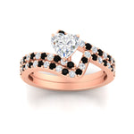 Load image into Gallery viewer, heart-shaped-diamond-wedding-ring-set-with-black-diamond-in-FDENS3007HTGBLACK-NL-RG
