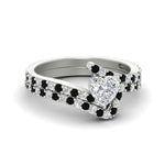 Load image into Gallery viewer, heart-shaped-diamond-wedding-ring-set-with-black-diamond-in-FDENS3007HTGBLACK-NL-WG
