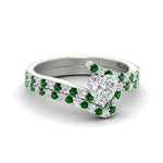 Load image into Gallery viewer, heart-shaped-diamond-wedding-ring-set-with-emerald-in-FDENS3007HTGEMGR-NL-WG
