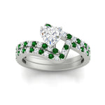 Load image into Gallery viewer, heart-shaped-diamond-wedding-ring-set-with-emerald-in-FDENS3007HTGEMGR-NL-WG
