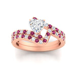 Load image into Gallery viewer, heart-shaped-diamond-wedding-ring-set-with-pink-sapphire-in-FDENS3007HTGSADRPI-NL-RG
