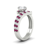 Load image into Gallery viewer, heart-shaped-diamond-wedding-ring-set-with-pink-sapphire-in-FDENS3007HTGSADRPI-NL-WG
