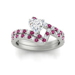 Load image into Gallery viewer, heart-shaped-diamond-wedding-ring-set-with-pink-sapphire-in-FDENS3007HTGSADRPI-NL-WG
