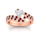Load image into Gallery viewer, heart-shaped-diamond-wedding-ring-set-with-ruby-in-FDENS3007HTGRUDR-NL-RG
