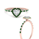 Load image into Gallery viewer, heart-shaped-emerald-halo-petite-engagement-ring-in-rose-gold-FD8523HTRGEMGRANGLE3-NL-RG
