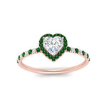 Load image into Gallery viewer, heart-shaped-emerald-halo-petite-engagement-ring-in-rose-gold-FD8523HTRGEMGRANGLE3-NL-RG
