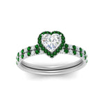 Load image into Gallery viewer, heart-shaped-emerald-halo-wedding-ring-set-in-white-gold-FD8523HTGEMGR-NL-WG
