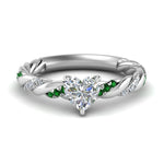 Load image into Gallery viewer, heart-shaped-emerald-twisted-vine-engagement-ring-in-white-gold-FD9127HTRGEMGR-NL-WG
