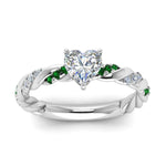 Load image into Gallery viewer, heart-shaped-emerald-twisted-vine-engagement-ring-in-white-gold-FD9127HTRGEMGRANGLE5-NL-WG
