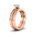 Load image into Gallery viewer, heart-shaped-filigree-single-stone-diamond-wedding-ring-set-in-rose-gold-FDENS3289HTANGLE2-NL-RG.jpg?v=1763371062
