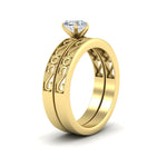 Load image into Gallery viewer, heart-shaped-filigree-single-stone-diamond-wedding-ring-set-in-yellow-gold-FDENS3289HTANGLE2-NL-YG.jpg?v=1763371061