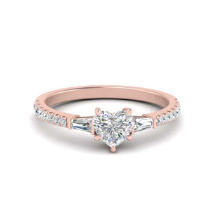 Delicate Antique Pave Heart Shaped Diamond Ring