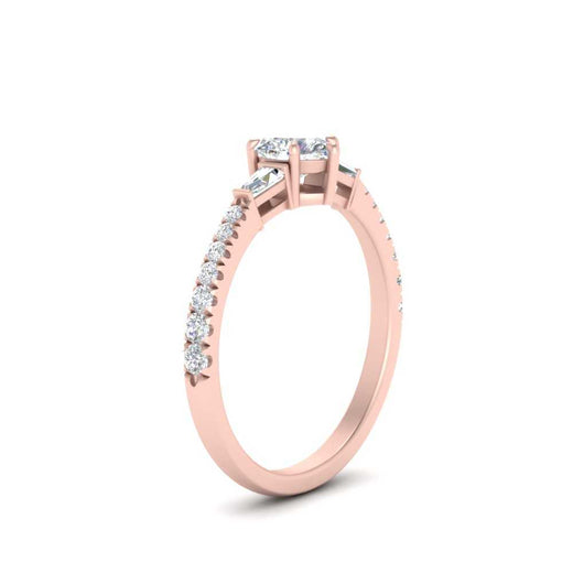 Delicate Antique Pave Heart Engagement Ring