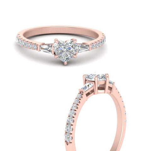 Delicate Antique Pave Heart Shaped Diamond Ring