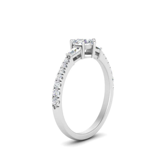 Delicate Antique Pave Heart Engagement Ring
